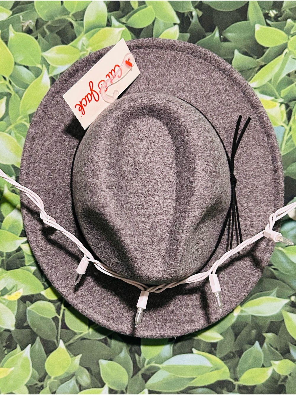 NWT Kids Gray Felt Fedora Hat with Decorative Band 18-24M
